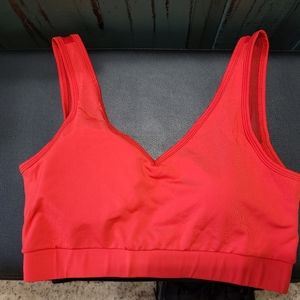 Red sports bra